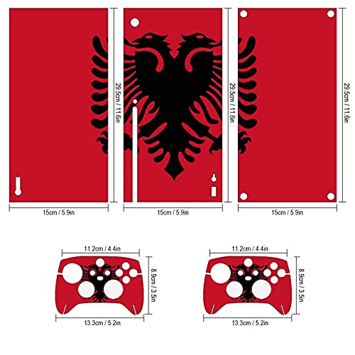 Bandeira albanesa Xbox Seriesx Console e Skins de controlador Vinil Skin Decals Setes Cover embalagem