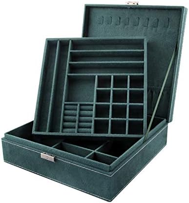 Topyl Lockable Portable Jewelry Organizer Box 20 Caso de armazenamento de exibição de grade com presente de espelho