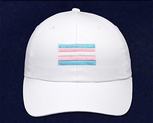 Captação de fundos por uma causa | Chapéu de conscientização dos transgêneros em branco com bandeira de orgulho retângulo