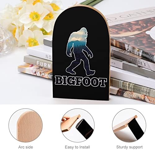 Bigfoot Wood Livros Livros de livros não esquiadores Decorativo titular Livro Stop prateleiras Para livros pesados ​​Revista 1