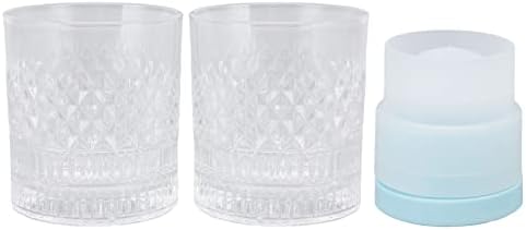 Copos de uísque com molde de bola de gelo e uma caixa de presente de luxo, óculos de uísque antiquados redondo molde de cubo de gelo para coquetéis uísques bebidas exclusivas para homens