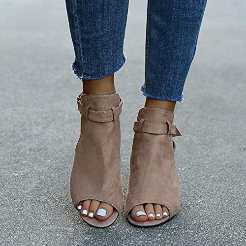 Sandálias femininas saltos grossos sapatos romanos moda de verão plus size fivela conforto não deslizamento em sapatos de festa na praia