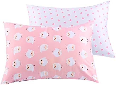 Uomny Toddler travesseiros garotas para 13x18 12x 16 travesseiros de travesseiro Carolador de travesseiros para viagem para travesseiros de viagem 2 Pacote infantil para travesseiros sonolentos travesseiros de viagem rosa/branco