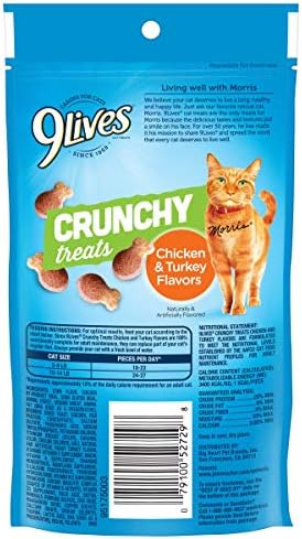 9lives Crunchy Cat Gleats, Frango e Turquia Sabor, 2,1 onças