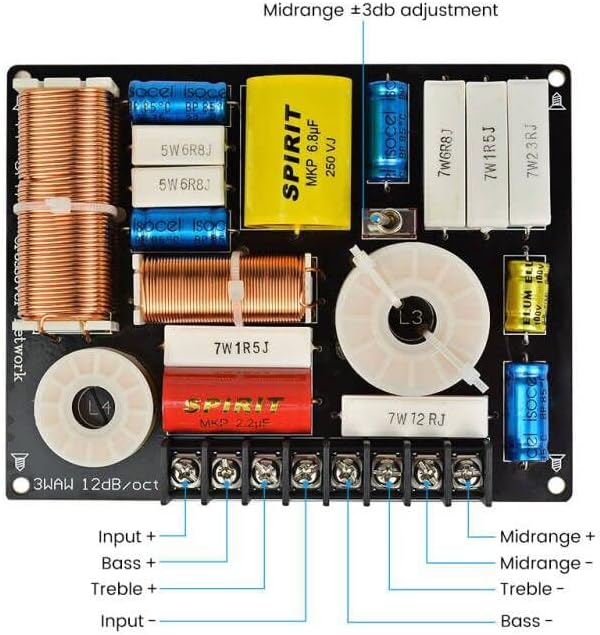 MBBJM 280W 3 WATH AUDIO Speaker Crossover Treble+ Midrange+ Bass Independent Filter Frequency Divider para DIY Speaker