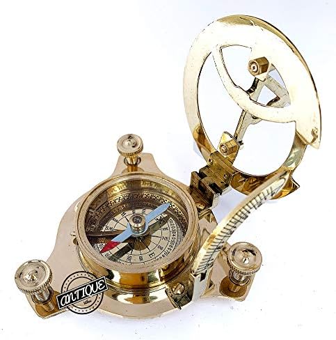 Sundial Brass Compass Hucking acampando bússolas vintage náuticas para homens/mulheres