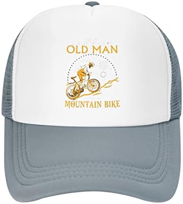 Nunca subestime um homem velho com um slogan de mountain bike adulto chapina de malha ajustável Captura de caminhoneiro para