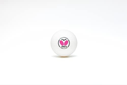 Butterfly R40+ Bola de tênis de mesa - Bola de pingue -pongue branca de 40 mm - ITTF Certified Professional Tenis
