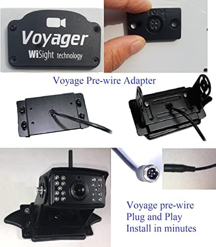 4ucam HD 1080p Câmera de backup sem fio digital + 7 DVR Monitor Quad-View Compatível para Voyager Wisight PreWire RV, trailer,