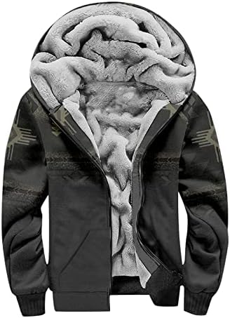 Jaquetas para homens, engrosse Sherpa Fleece forrado casacos de inverno quentes, roupas de ar -de -lamenta e capa com capuz