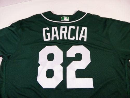 2021 Kansas City Royals Miguel Garcia 82 Jogo emitiu Green Jersey St Patricks 8 - Jogo usou camisas MLB