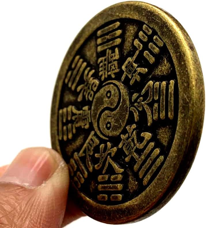 Taoísta de taoísta chinesa laojunshan dinheiro de bronze de bronze antigo taiji ornamento de cobre moeda de moeda de cobre