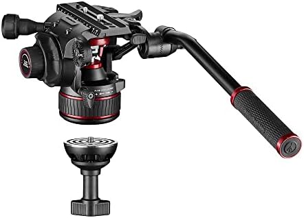 Manfrotto Nitrotech 608 Cabeça de fluido para filmagem de vídeo com fibra de carbono Twin perna Tripod Ground Spreser para