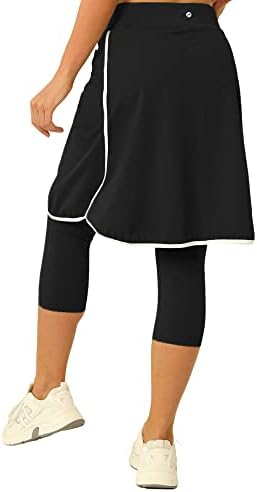 Aurgelmir feminina para o joelho feminino Saias de golfe com calças Capri Pants Yoga Skirted Leggings Athletic Skorts