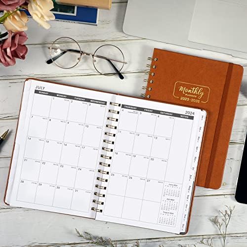 2023-2026 Planejador mensal - Planejador mensal de 3 anos de julho de 2023 a junho de 2026, 6,4 '' x 8,5 '' Planejador mensal com guias, planejador de calendário mensal com papel grosso com papel grosso