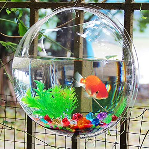 Tanque de peixes Mini jardim semi-tanque, copos de peixe Planta de suspensão transparente para aquário, tanque de peixe dourado decoração de acrílico aquários- forma de aquário de aquário vaso de vidro