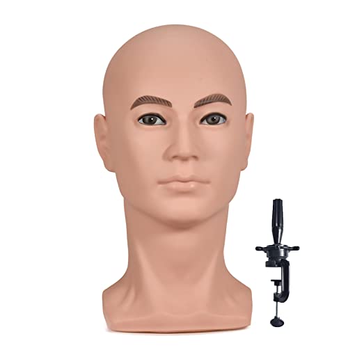 Xt Manequin Head Professional Bald Manikin Head com ombro para fazer perucas e exibir cabeça de treinamento