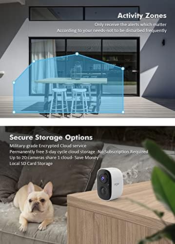 Dzees Security Cameras Wireless Outdoor - Spotlight & Siren, 1080p Battery Powered WiFi Câmeras para segurança doméstica, detecção de movimento da IA, visão noturna colorida, palestra bidirecional, prova d'água, SD/nuvem