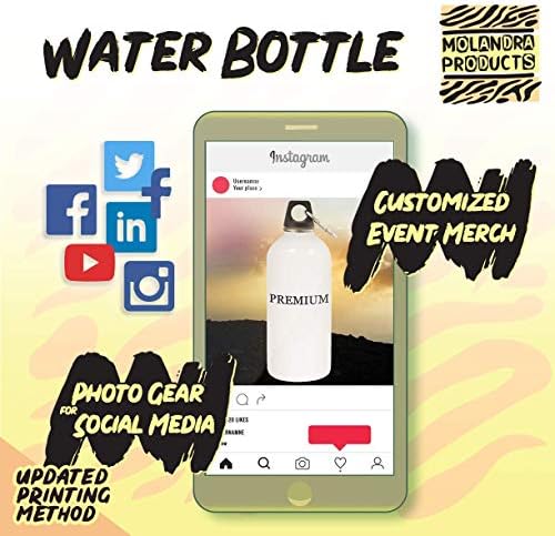 Molandra Products #Moodir - 20oz Hashtag Bottle de água branca de aço inoxidável com moçante, branco