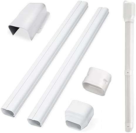 Taktopeak 4 '' 7,5 pés PVC Decorative Line Cover Kit para Mini Split Air Conditioners e Central AC, 4 '' Kit de capa total-7,5 ft