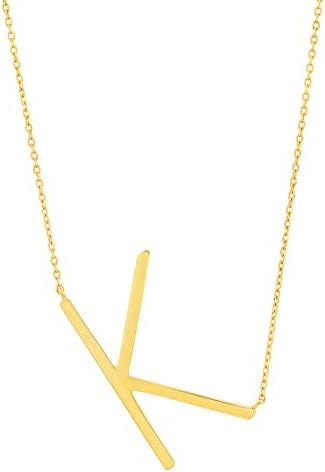 Bloco 10k Colar de letra de ouro amarelo ou branco para mulheres | Colar inicial de ouro personalizado para mulheres | Colar