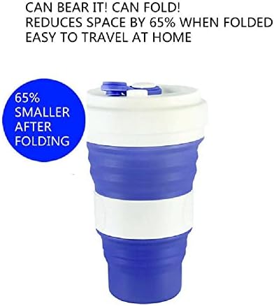 ND dobrável de silicone de silicone xícara de café caneca reutilizável Viagem dobrável à prova de vazamentos 550ml