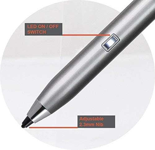 Broonel Silver Mini Fine Point Digital Active Stylus Pen compatível com o Lenovo ThinkPad P1 15,6 polegadas