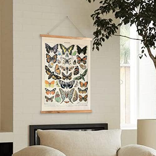 Quadro de pôster de borboleta vintage, pintura de arte de decoração de parede de estilo retrô, padrões são impressos