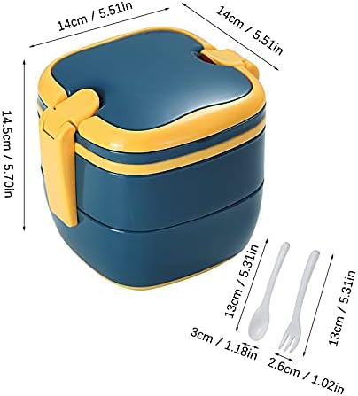 Almoço em camadas de trabalhador de escritório com utensílios de mesa o lixamento de coanel de mico -ovenil de almoço de calor cozinha