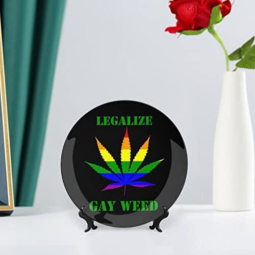 Legalize plantas de cerâmica redonda de maconha gay de ervas daninhas com estandação para a decoração de casamento em casa