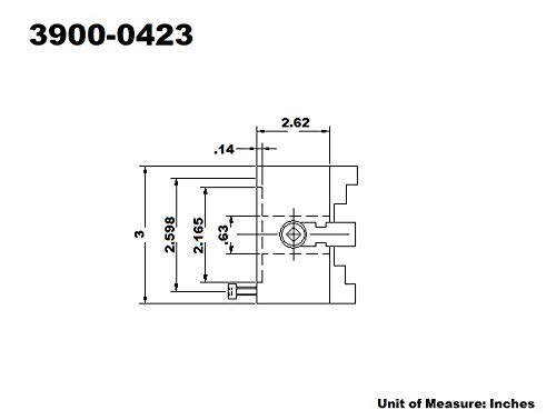 HHIP 3900-0423 TIROGEM DE EGONTERAÇÃO DE 4 JAW LATE PLAY 3 FUROS MONTAGEM, 3