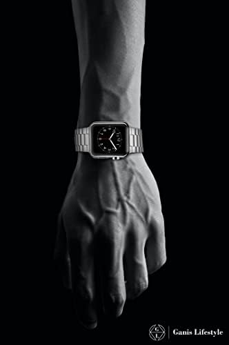Ganis Lifestyle Elegante 304 Banda de relógio de aço inoxidável compatível com relógios Apple disponíveis em preto, prata e cinza