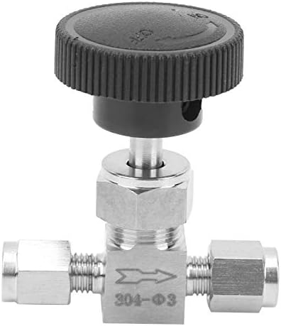 Válvula de agulha de 2 vias Walfront 304 Aço inoxidável Controle de fluxo de agulha de alta pressão para ajustar o fluxo ou a pressão do líquido, componentes auxiliares pneumáticos