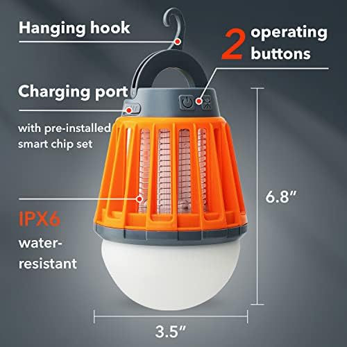 Lâmpada de lâmpada Zapper de bugs de limite - bulb de bug eletrônico Zapper elimina os mosquitos rapidamente | IPX6 IPX6 BULLA LED