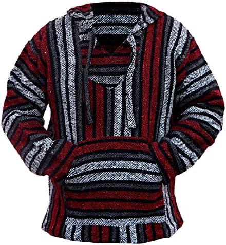 Del mex mexicano baja capuz suéter jerga pulôver vermelho unisex