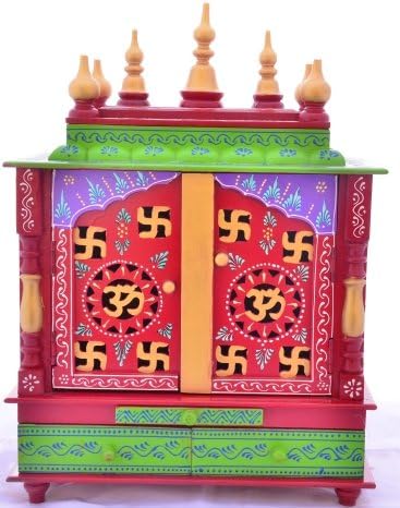 Devyom Wooden Home Temple/Wooden Pooja Mandap/Wooden Pooja Mandir com lâmpada