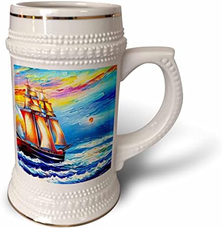 3drose alt ship arte digital. O navio de fantasia persegue o sol em Raging. - 22 onças de caneca