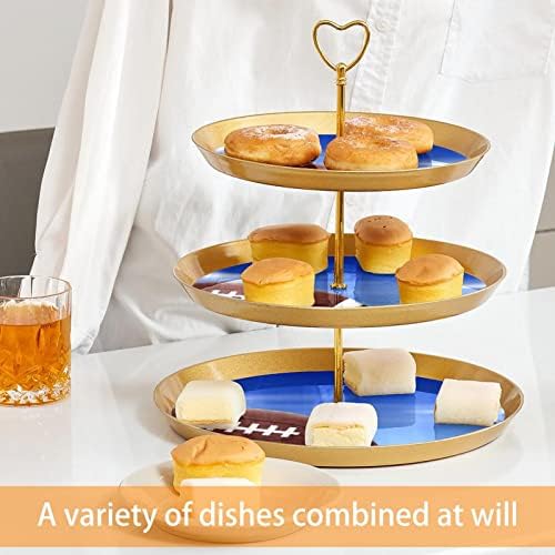 Torre de sobremesa de exibição de cupcakes, plástico 3 stand de servir de ouro em camadas de 3 camadas, traseira