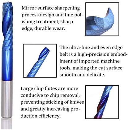 Tribo da marca Tide 1pc 4mm/6mm haste de flauta única moagem de moagem nano azul com tungstênio carboneto cnc router