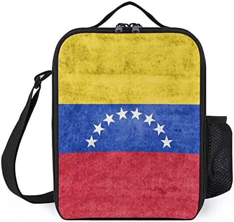 Bandeira da Venezuela Isolle Box Box Sacos de refeição mais fria com alça de ombro para viagens de escritório de piquenique