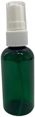 24 Pack - 2 oz - garrafas de plástico verde de Boston - Atomizador de névoa fina branca - para óleos essenciais, perfumes,
