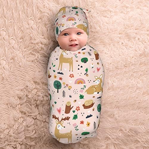 Veado cobertor de bebê material recém -nascido bebê swaddle saco de sono macio