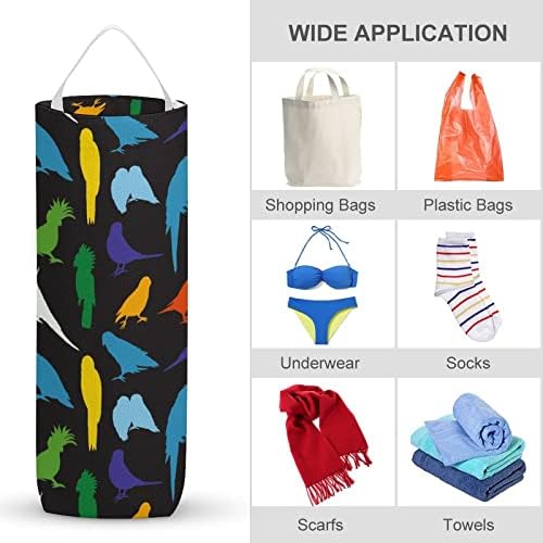 Papagandes Birds Pattern Grocery Bag Organizer Dispensadores com loop suspenso para armazenamento de sacos de lixo de