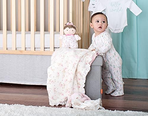 Little Me 2-Bly Reversible Appliquetic Luxe Baby Blain com encadernação de cetim