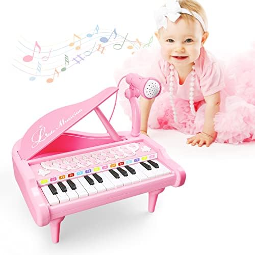 Love & Mini Pink Piano - Toys para 1 2 meninas de 3 anos Primeiro presente de aniversário, instrumentos de brinquedos