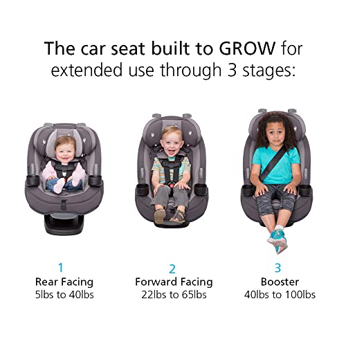 Segurança 1ª Cresça e vá para o assento de carro conversível All-in-One, 5-40 libras, voltadas para a frente, 22-65 libras voltadas