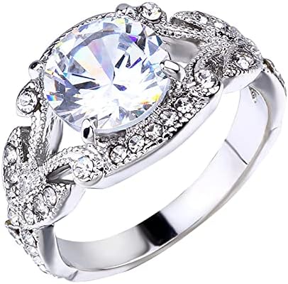 Anel redondo anel de anel de diamante azul vintage anel de diamante gemed stone anel de presente grande forma grande anel de saphire