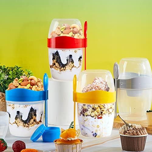 4 PCs 29 oz Take and Go Cup com topping portátil salada reutilizável refeição shaker copo recipiente de cereal para trabalhar