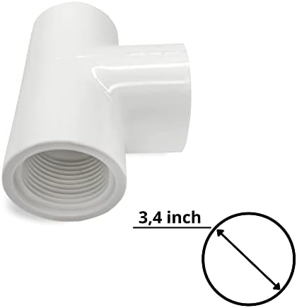 3/4 PVC TIPE APARCIDO SCH SCE 40-3/4 polegadas x 3/4 de polegada FNPT x 3/4 polegadas PVC Tee - PVC Tee 3/4 de polegada para encanamento - conectores de tubo de PVC - acessórios de tubo de PVC