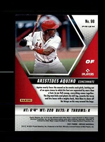 2021 Panini Mosaic Parallel Reactive reativo 98 Aristides Aquino Cincinnati Reds Prizm Baseball Parallel Trading Card